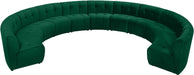 Meridian Furniture - Limitless 177.5" Green Velvet Upholstered 11pc. Sectional - 645Green-11PC - GreatFurnitureDeal