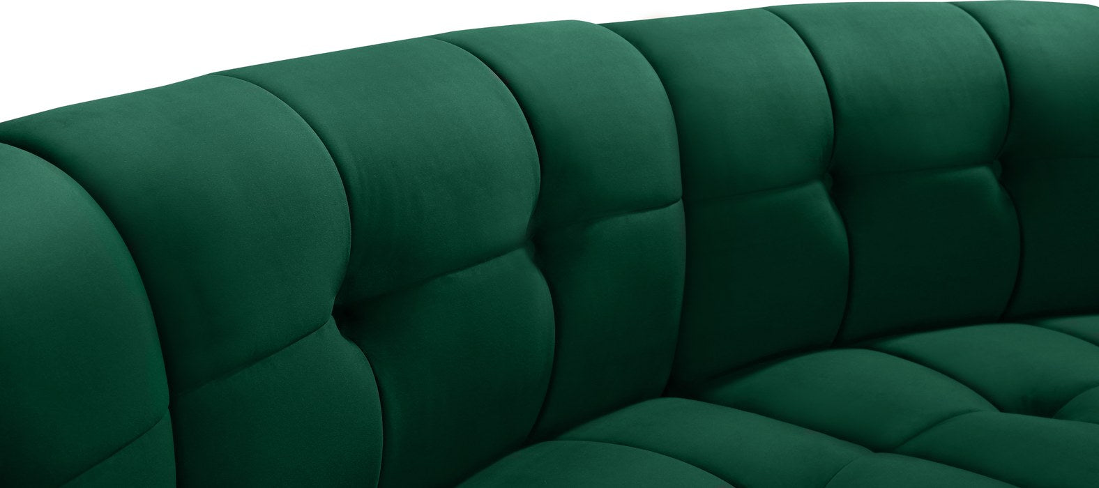 Meridian Furniture - Limitless 177.5" Green Velvet Upholstered 11pc. Sectional - 645Green-11PC - GreatFurnitureDeal