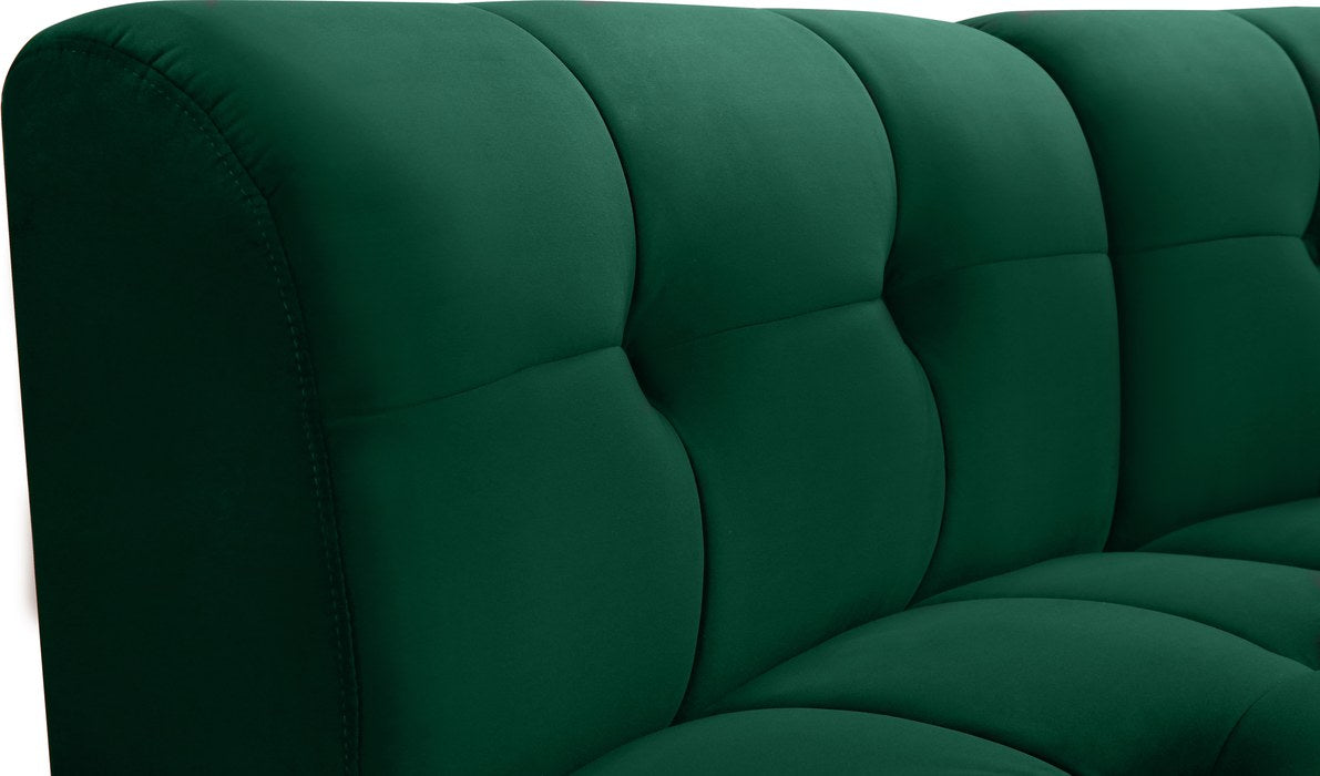 Meridian Furniture - Limitless 177.5" Green Velvet Upholstered 11pc. Sectional - 645Green-11PC - GreatFurnitureDeal