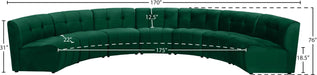 Meridian Furniture - Limitless 169.5" Green Velvet Upholstered 7pc. Sectional - 645Green-7PC - GreatFurnitureDeal