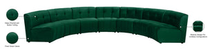Meridian Furniture - Limitless 169.5" Green Velvet Upholstered 7pc. Sectional - 645Green-7PC - GreatFurnitureDeal
