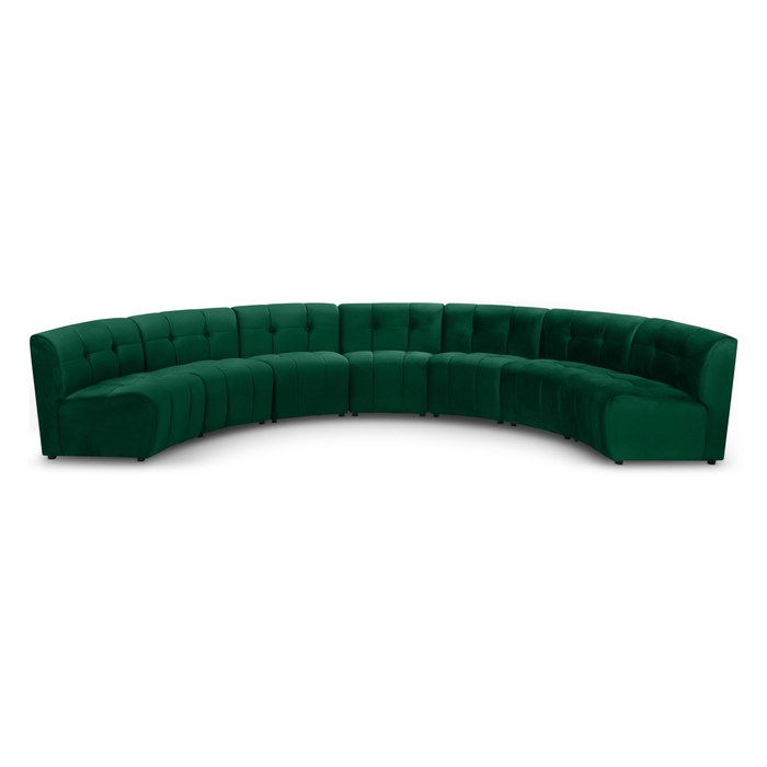 Meridian Furniture - Limitless 169.5" Green Velvet Upholstered 7pc. Sectional - 645Green-7PC - GreatFurnitureDeal