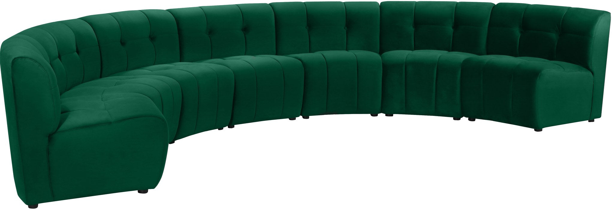 Meridian Furniture - Limitless 169.5" Green Velvet Upholstered 7pc. Sectional - 645Green-7PC - GreatFurnitureDeal