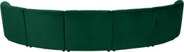 Meridian Furniture - Limitless 169.5" Green Velvet Upholstered 7pc. Sectional - 645Green-7PC - GreatFurnitureDeal