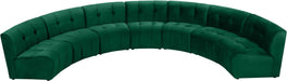 Meridian Furniture - Limitless 169.5" Green Velvet Upholstered 7pc. Sectional - 645Green-7PC - GreatFurnitureDeal