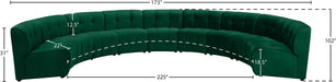 Meridian Furniture - Limitless 177.5" Green Velvet Upholstered 9pc. Sectional - 645Green-9PC - GreatFurnitureDeal