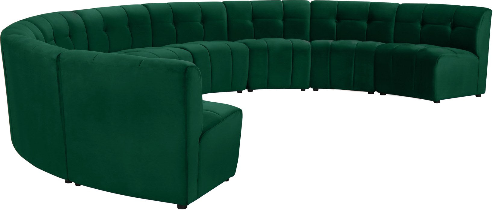Meridian Furniture - Limitless 177.5" Green Velvet Upholstered 9pc. Sectional - 645Green-9PC - GreatFurnitureDeal