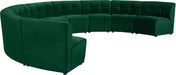 Meridian Furniture - Limitless 177.5" Green Velvet Upholstered 9pc. Sectional - 645Green-9PC - GreatFurnitureDeal