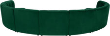 Meridian Furniture - Limitless 177.5" Green Velvet Upholstered 9pc. Sectional - 645Green-9PC - GreatFurnitureDeal
