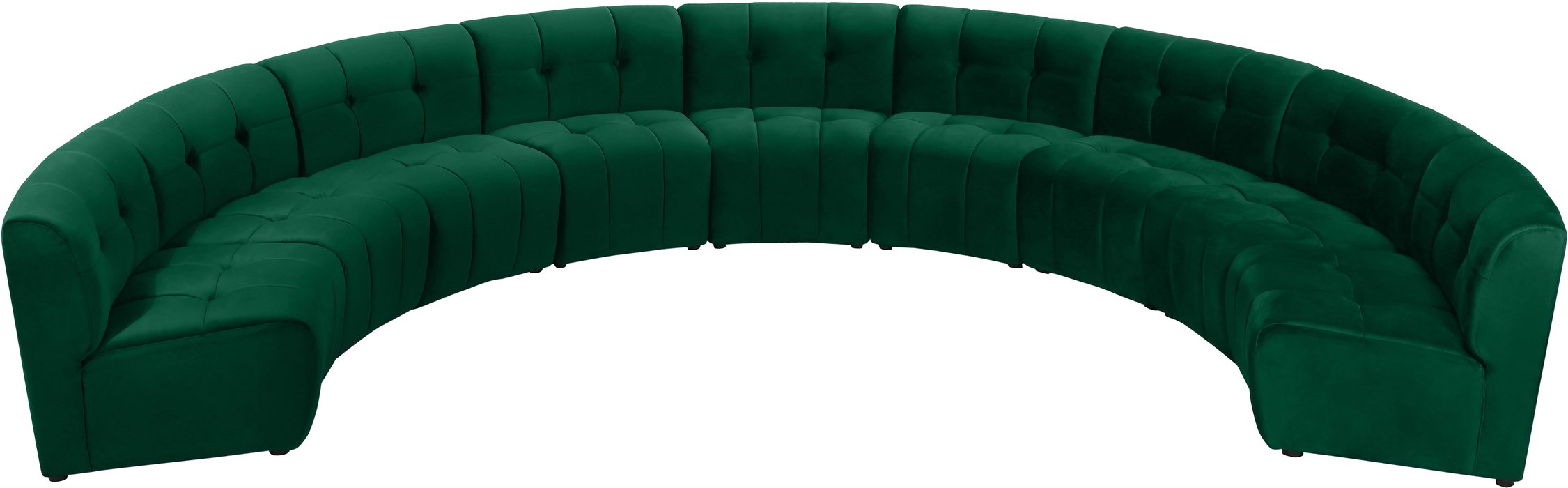 Meridian Furniture - Limitless 177.5" Green Velvet Upholstered 9pc. Sectional - 645Green-9PC - GreatFurnitureDeal