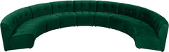 Meridian Furniture - Limitless 177.5" Green Velvet Upholstered 9pc. Sectional - 645Green-9PC - GreatFurnitureDeal