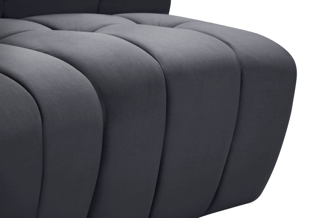 Meridian Furniture - Limitless 177.5" Grey Velvet Upholstered 14pc. Sectional - 645Grey-14PC - GreatFurnitureDeal