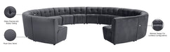 Meridian Furniture - Limitless 177.5" Grey Velvet Upholstered 14pc. Sectional - 645Grey-14PC - GreatFurnitureDeal