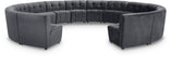 Meridian Furniture - Limitless 177.5" Grey Velvet Upholstered 14pc. Sectional - 645Grey-14PC - GreatFurnitureDeal