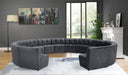 Meridian Furniture - Limitless 177.5" Grey Velvet Upholstered 14pc. Sectional - 645Grey-14PC - GreatFurnitureDeal