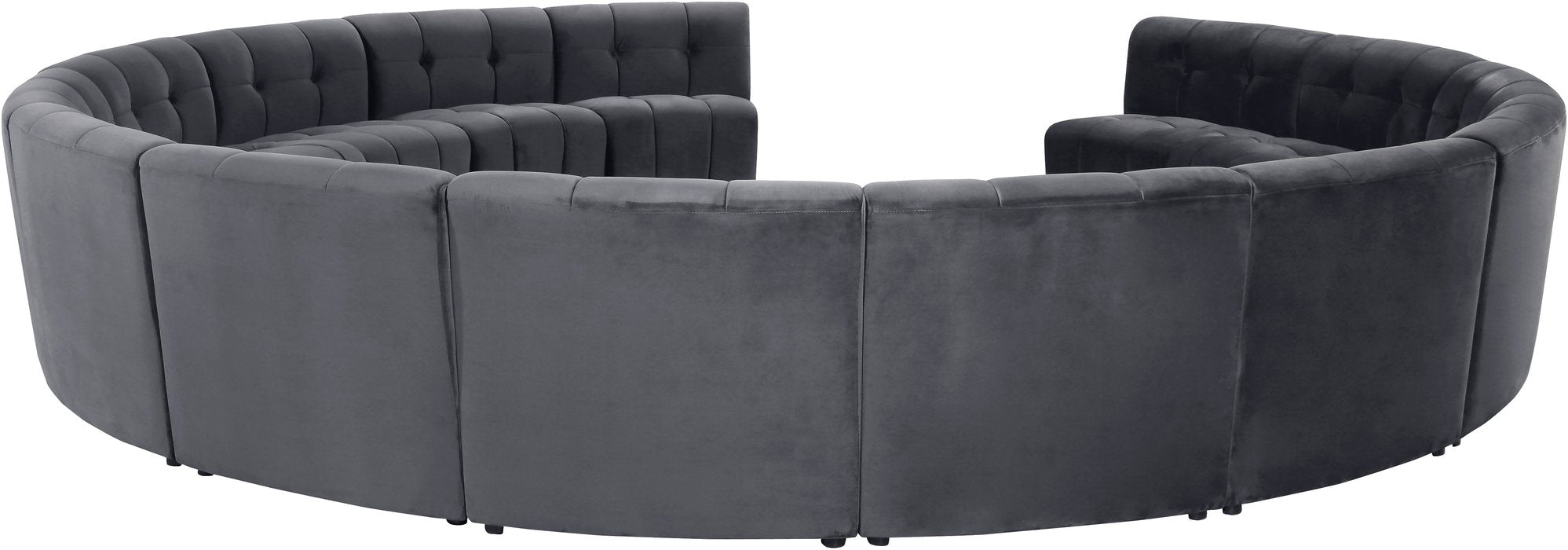 Meridian Furniture - Limitless 177.5" Grey Velvet Upholstered 14pc. Sectional - 645Grey-14PC - GreatFurnitureDeal