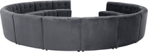 Meridian Furniture - Limitless 177.5" Grey Velvet Upholstered 14pc. Sectional - 645Grey-14PC - GreatFurnitureDeal