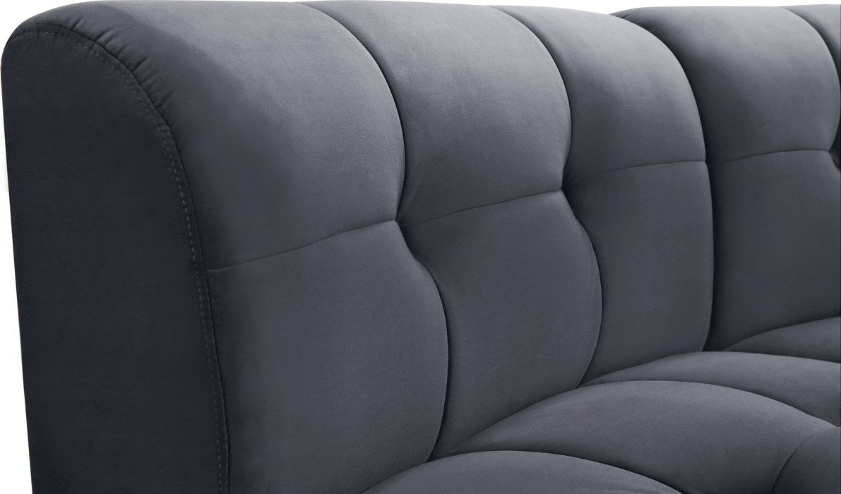 Meridian Furniture - Limitless 177.5" Grey Velvet Upholstered 14pc. Sectional - 645Grey-14PC - GreatFurnitureDeal