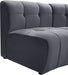 Meridian Furniture - Limitless 94" Grey Velvet Upholstered 3pc. Sectional - 645Grey-3PC - GreatFurnitureDeal