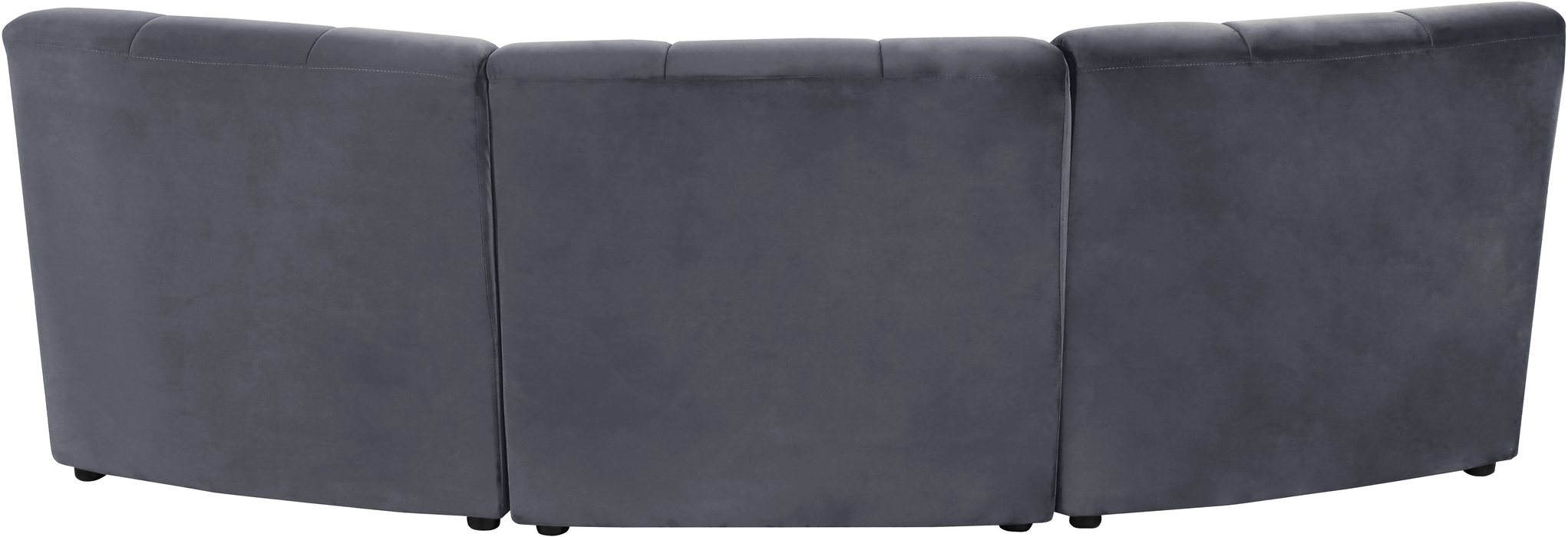 Meridian Furniture - Limitless 94" Grey Velvet Upholstered 3pc. Sectional - 645Grey-3PC - GreatFurnitureDeal