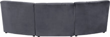 Meridian Furniture - Limitless 94" Grey Velvet Upholstered 3pc. Sectional - 645Grey-3PC - GreatFurnitureDeal