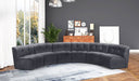 Meridian Furniture - Limitless 157.5" Grey Velvet Upholstered 6pc. Sectional - 645Grey-6PC - GreatFurnitureDeal