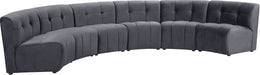Meridian Furniture - Limitless 157.5" Grey Velvet Upholstered 6pc. Sectional - 645Grey-6PC - GreatFurnitureDeal