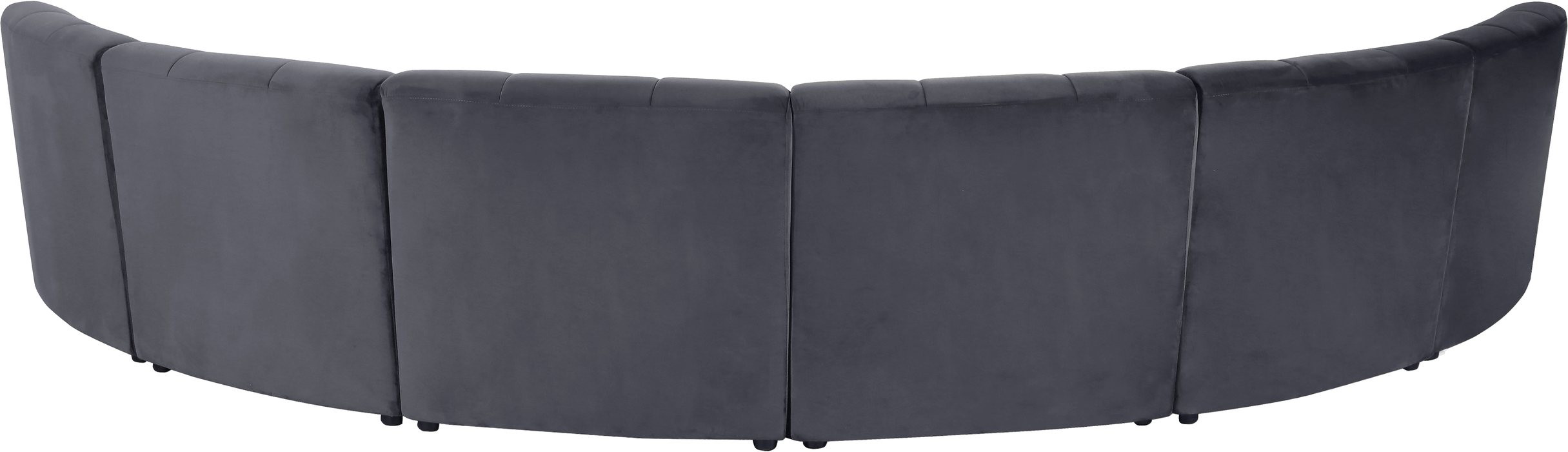 Meridian Furniture - Limitless 157.5" Grey Velvet Upholstered 6pc. Sectional - 645Grey-6PC - GreatFurnitureDeal