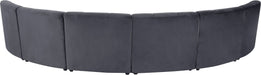 Meridian Furniture - Limitless 157.5" Grey Velvet Upholstered 6pc. Sectional - 645Grey-6PC - GreatFurnitureDeal