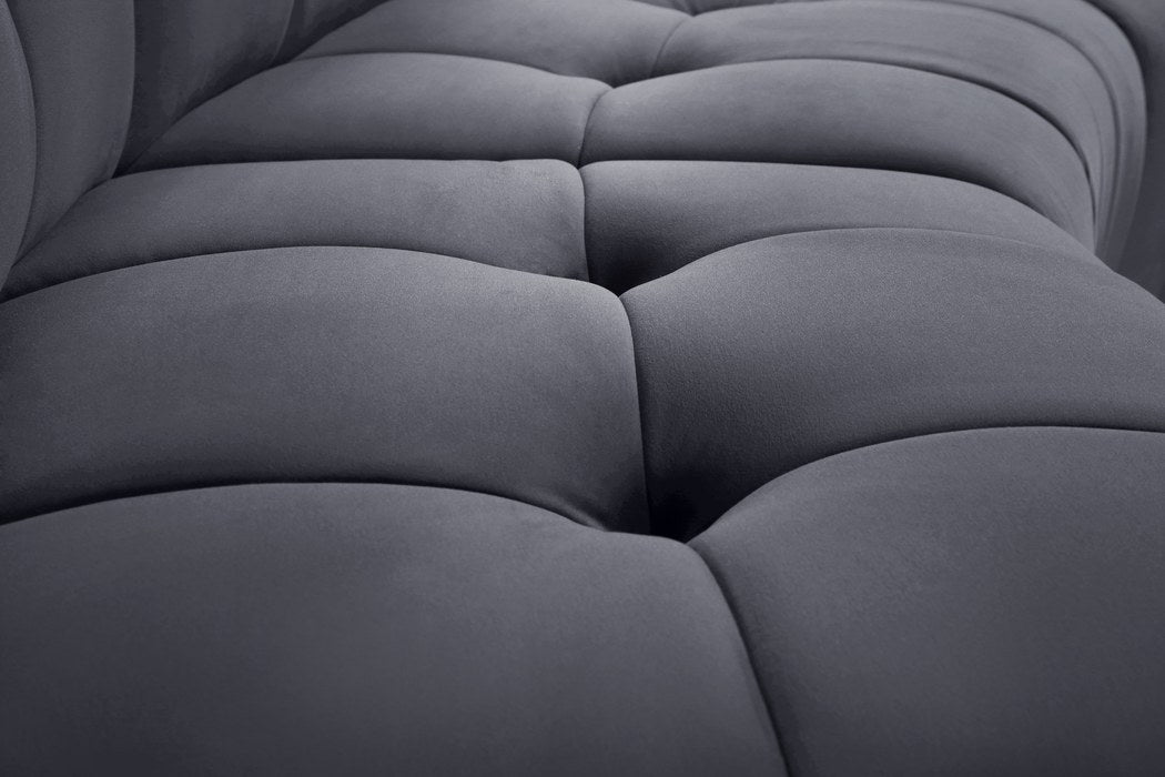 Meridian Furniture - Limitless 157.5" Grey Velvet Upholstered 6pc. Sectional - 645Grey-6PC - GreatFurnitureDeal