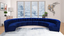 Meridian Furniture - Limitless 177.5" Navy Velvet Upholstered 10pc. Sectional - 645Navy-10PC - GreatFurnitureDeal