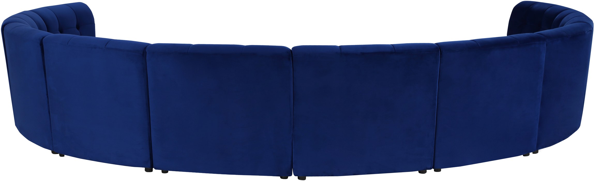 Meridian Furniture - Limitless 177.5" Navy Velvet Upholstered 10pc. Sectional - 645Navy-10PC - GreatFurnitureDeal