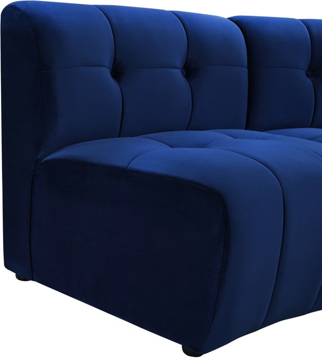 Meridian Furniture - Limitless 177.5" Navy Velvet Upholstered 13pc. Sectional - 645Navy-13PC - GreatFurnitureDeal