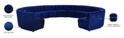 Meridian Furniture - Limitless 177.5" Navy Velvet Upholstered 13pc. Sectional - 645Navy-13PC - GreatFurnitureDeal