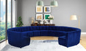 Meridian Furniture - Limitless 177.5" Navy Velvet Upholstered 13pc. Sectional - 645Navy-13PC - GreatFurnitureDeal