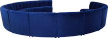 Meridian Furniture - Limitless 177.5" Navy Velvet Upholstered 13pc. Sectional - 645Navy-13PC - GreatFurnitureDeal