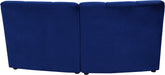 Meridian Furniture - Limitless 65" Navy Velvet Upholstered 2pc. Sectional - 645Navy-2PC - GreatFurnitureDeal