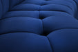 Meridian Furniture - Limitless 65" Navy Velvet Upholstered 2pc. Sectional - 645Navy-2PC - GreatFurnitureDeal