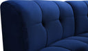 Meridian Furniture - Limitless 65" Navy Velvet Upholstered 2pc. Sectional - 645Navy-2PC - GreatFurnitureDeal