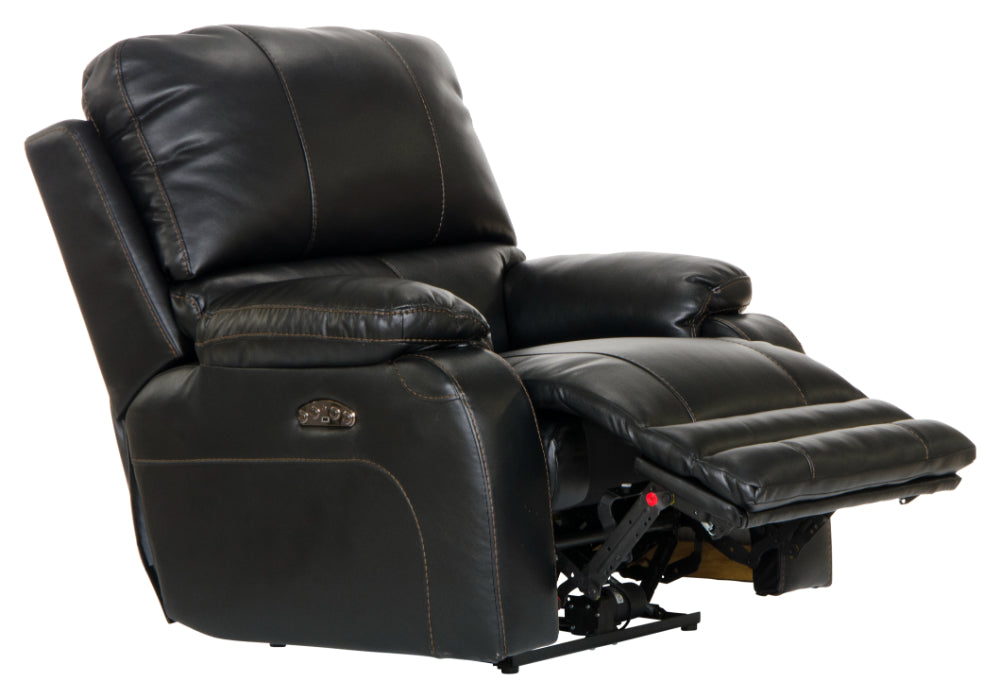 Catnapper - Thornton Power Headrest w-Lumbar Power Lay Flat Recliner in Black - 764762-7-BLACK-MTO - GreatFurnitureDeal