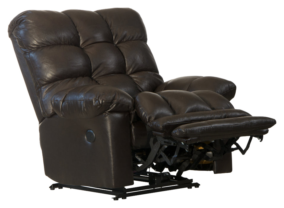 Catnapper - Piazza Top Grain Leather Touch Rocker Recliner with X-tra Comfort Footrest in Chocolate - 47762128309-MTO - GreatFurnitureDeal