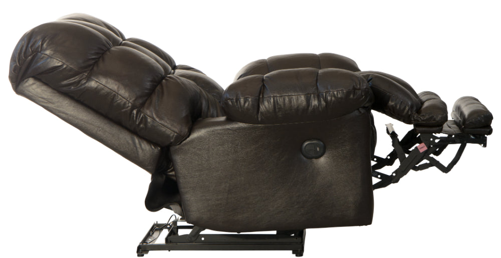 Catnapper - Piazza Top Grain Leather Touch Rocker Recliner with X-tra Comfort Footrest in Chocolate - 47762128309-MTO - GreatFurnitureDeal