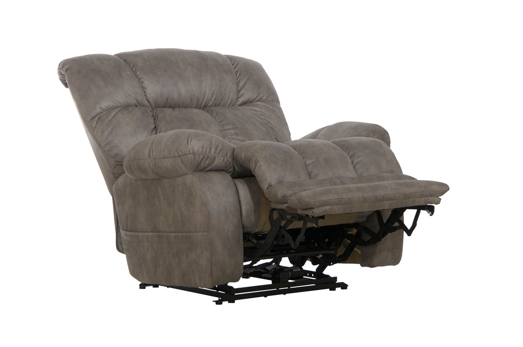 Catnapper - Dawkins Power Lay Flat Recliner w/Oversized X-tra Comfort Footrest in Charcoal- 64793-7-CHA - GreatFurnitureDeal