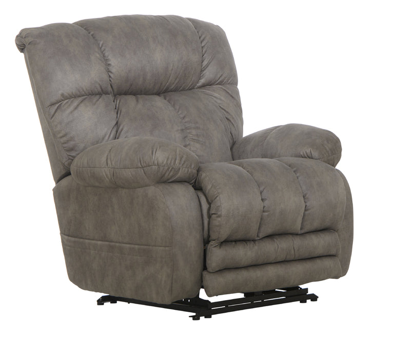 Catnapper - Dawkins Power Lay Flat Recliner w/Oversized X-tra Comfort Footrest in Charcoal- 64793-7-CHA - GreatFurnitureDeal