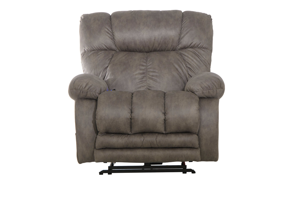 Catnapper - Dawkins Power Lay Flat Recliner w/Oversized X-tra Comfort Footrest in Charcoal- 64793-7-CHA - GreatFurnitureDeal
