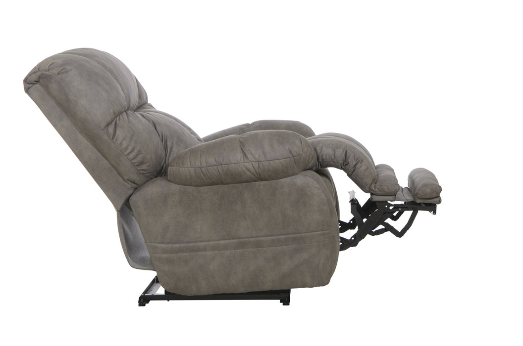 Catnapper - Dawkins Power Lay Flat Recliner w/Oversized X-tra Comfort Footrest in Charcoal- 64793-7-CHA - GreatFurnitureDeal