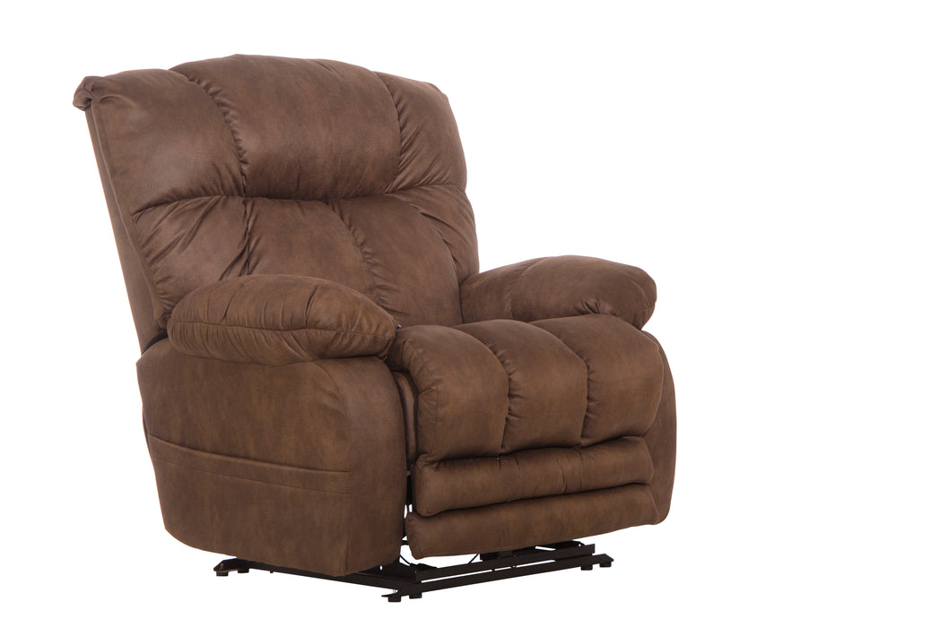 Catnapper - Dawkins Power Lay Flat Recliner w/Oversized X-tra Comfort Footrest in Chocolate - 64793-7-CHO - GreatFurnitureDeal