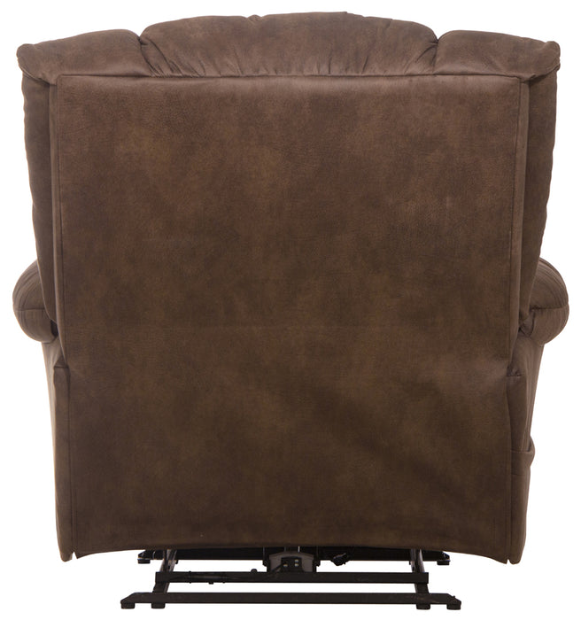 Catnapper - Dawkins Power Lay Flat Recliner w/Oversized X-tra Comfort Footrest in Chocolate - 64793-7-CHO - GreatFurnitureDeal