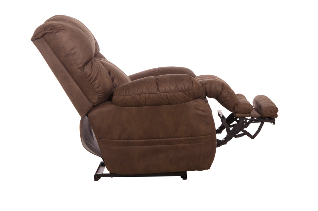 Catnapper - Dawkins Power Lay Flat Recliner w/Oversized X-tra Comfort Footrest in Chocolate - 64793-7-CHO - GreatFurnitureDeal