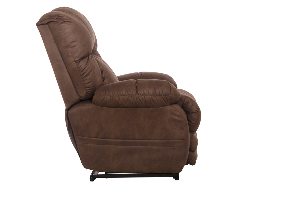 Catnapper - Dawkins Power Lay Flat Recliner w/Oversized X-tra Comfort Footrest in Chocolate - 64793-7-CHO - GreatFurnitureDeal